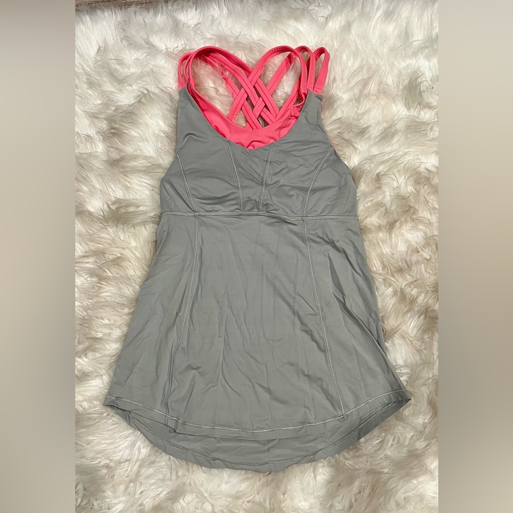 Lululemon gray and coral tank. Size 4